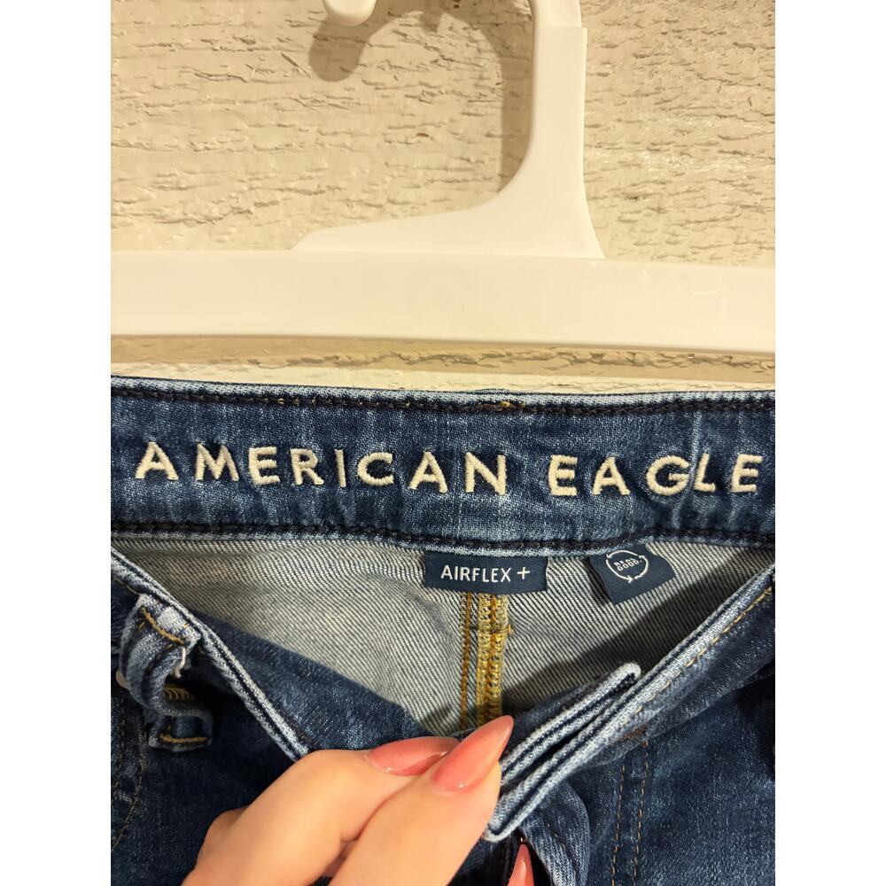 American Eagle Airflex+ Athletic Straight Jeans Medium Wash Stretch Denim 33x32 - Picture 5 of 10